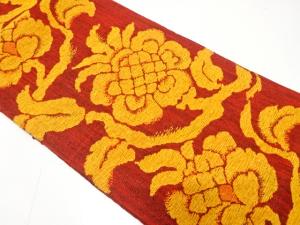 花更紗模様織り出し　名古屋帯